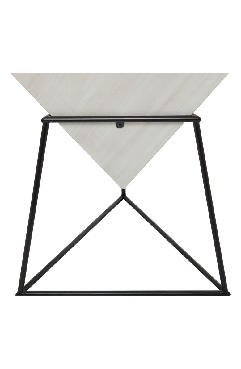 GINGER BIRCH STUDIO White Wood Modern Accent Table with Black Metal Stand, Alternate, color, 