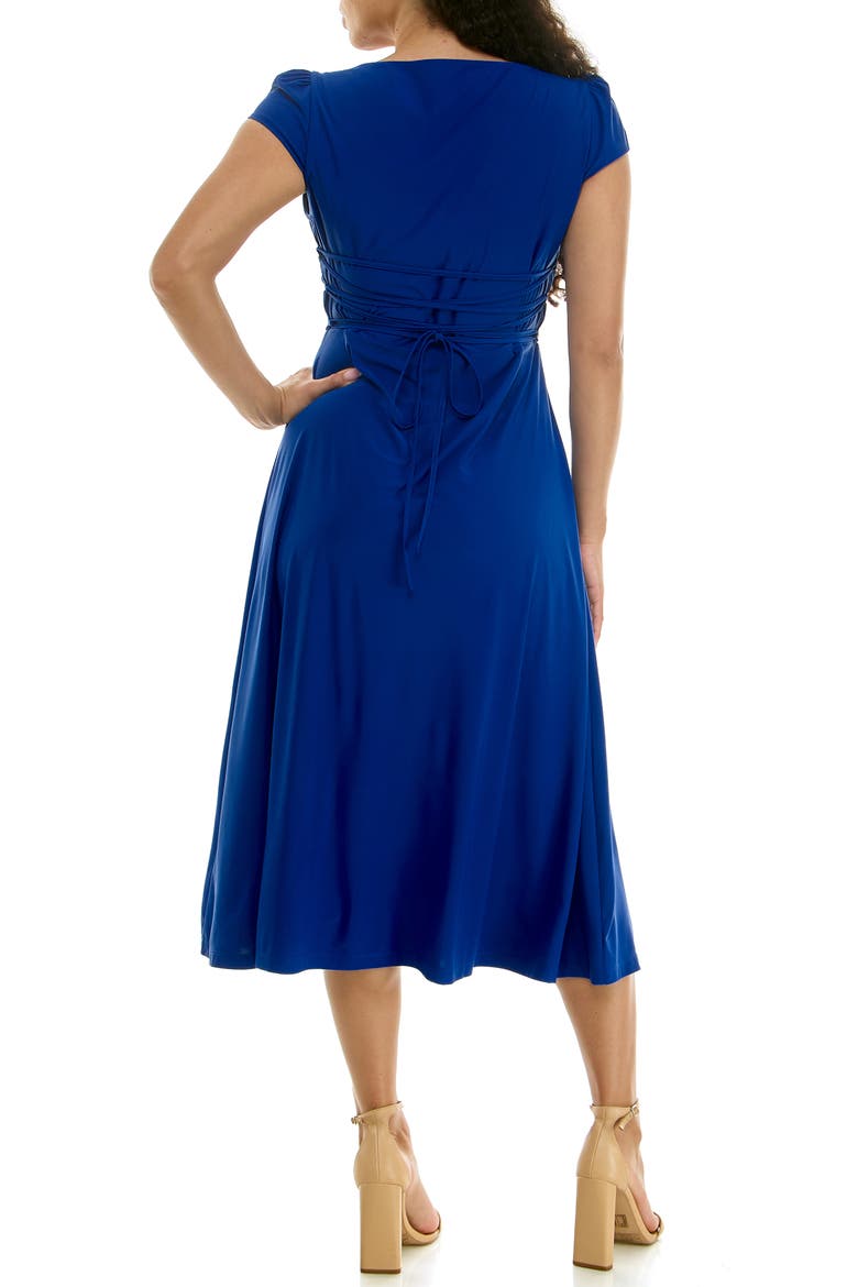 Cap Sleeve Fit & Flare Dress, Alternate, color, HIGH DIVE