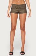 EDIKTED Darsy Faux Leather Micro Shorts