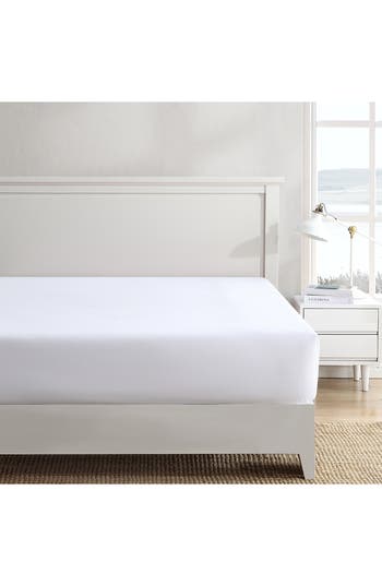 Nautica Solid T200 Cotton Percale Fitted Sheets Bedding In Deck White