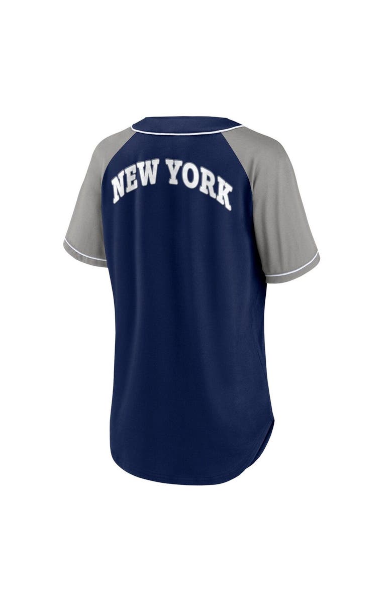 FANATICS Women's Fanatics Branded Navy New York Yankees Ultimate Style Raglan V-Neck T-Shirt, Alternate, color,