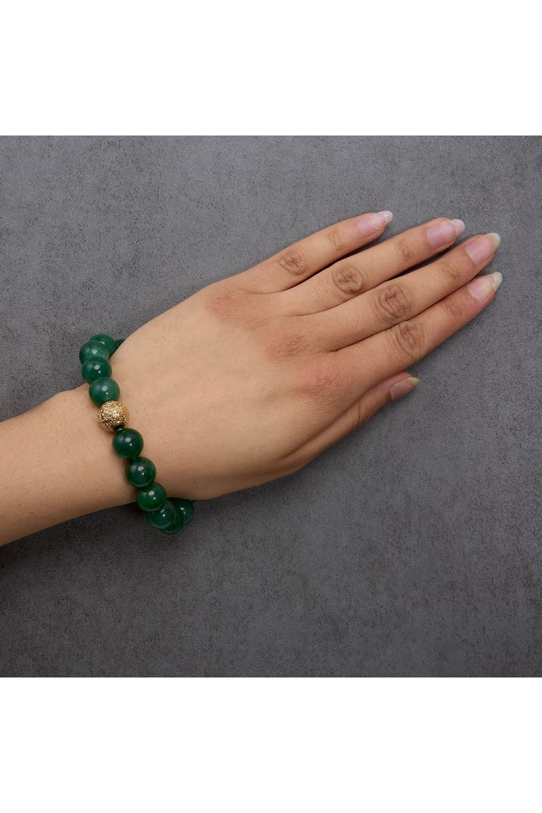 18K Yellow Gold Aventurine Beaded Charm Bracelet, Alternate, color, Yellow Gold
