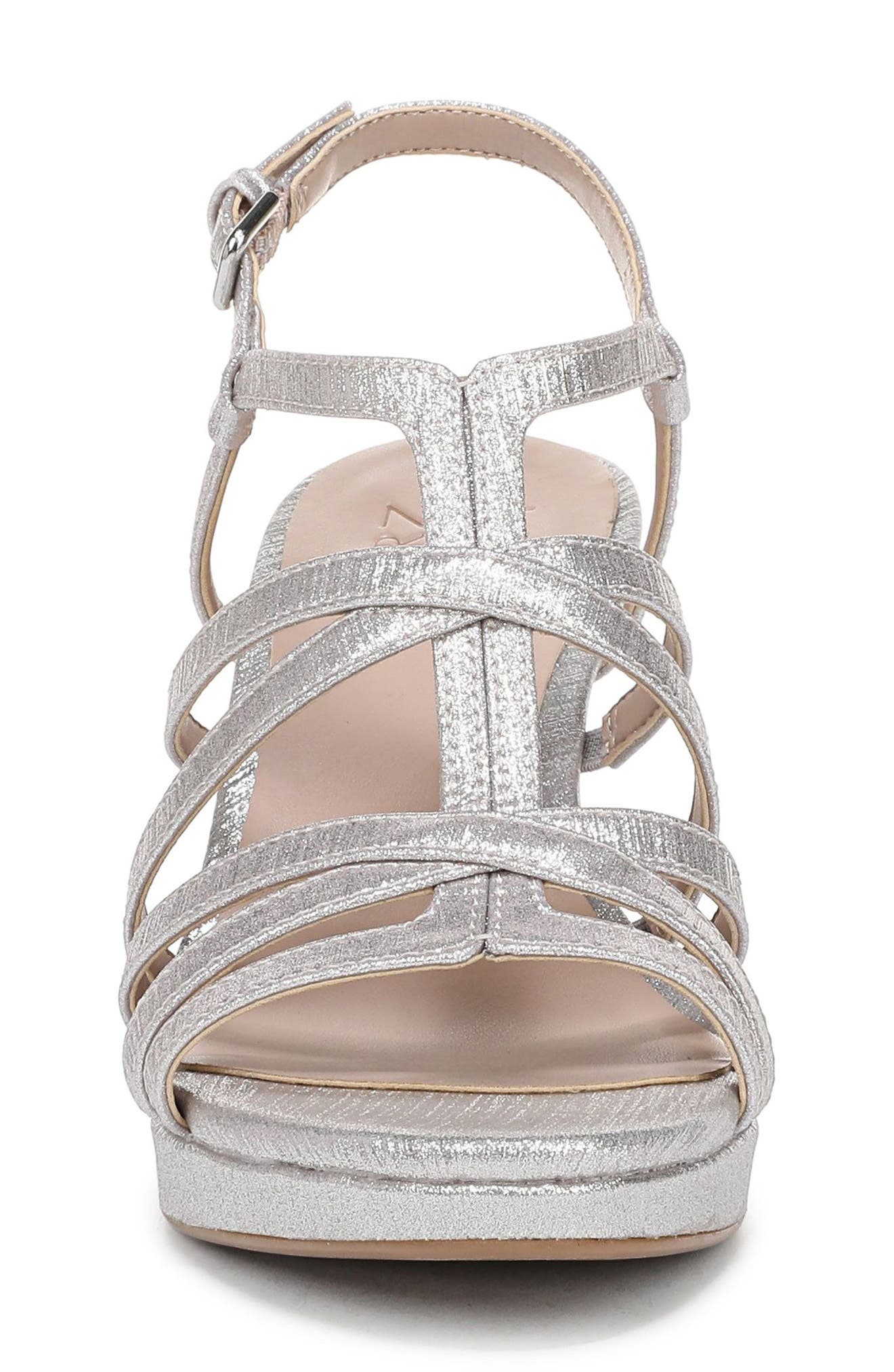 Naturalizer Baylor Metallic Sandal, Alternate, color, Soft Silver Faux Leather