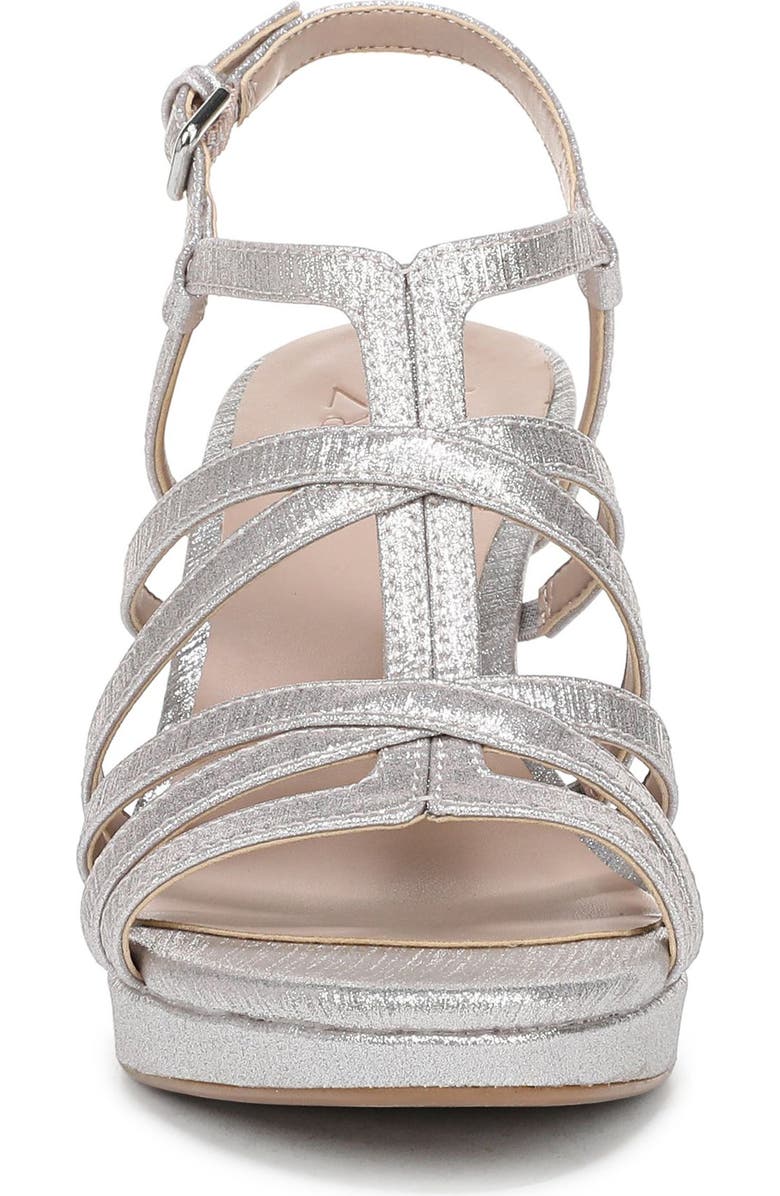 Naturalizer Baylor Metallic Sandal, Alternate, color, Soft Silver Faux Leather