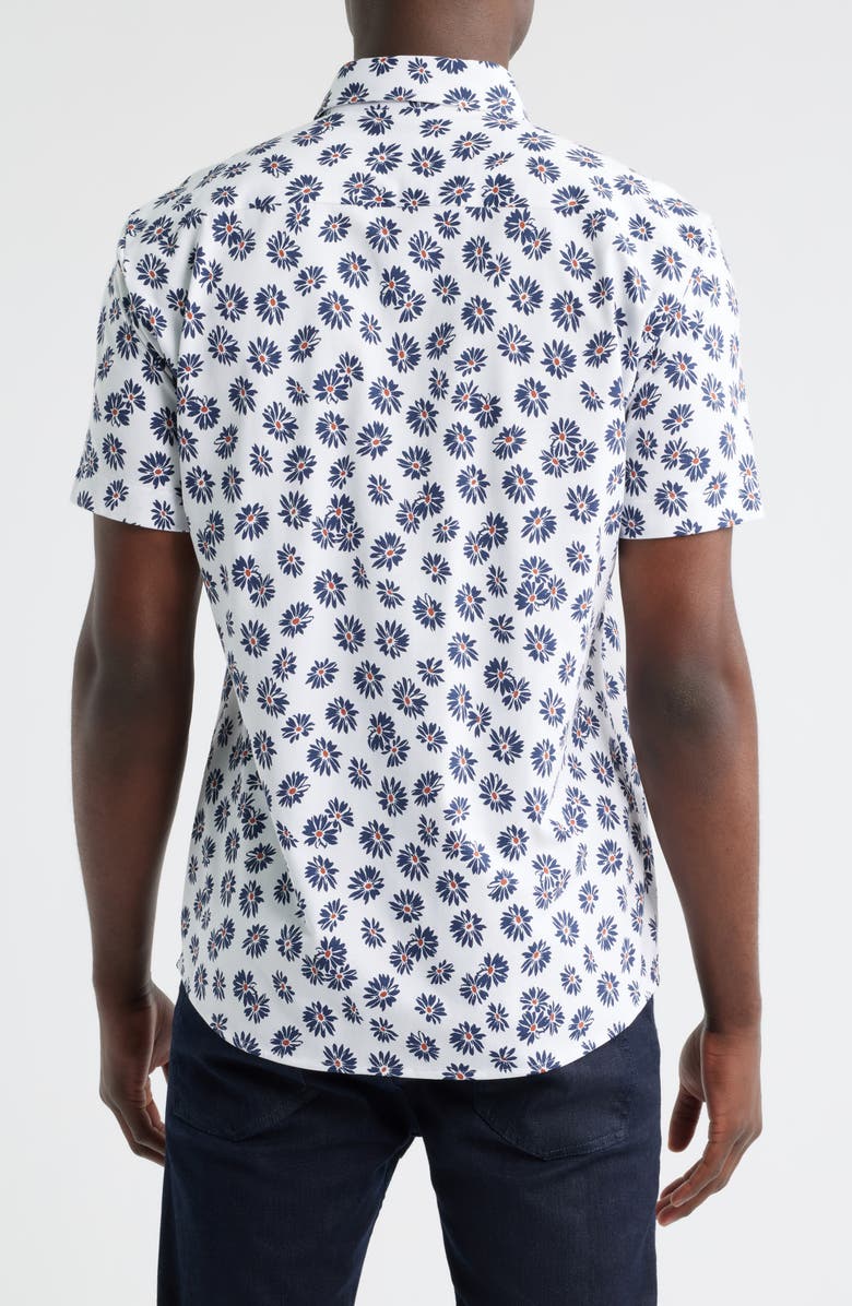 BOSS Roan Ken Floral Short Sleeve Button-Up Shirt, Alternate, color, Dark Blue