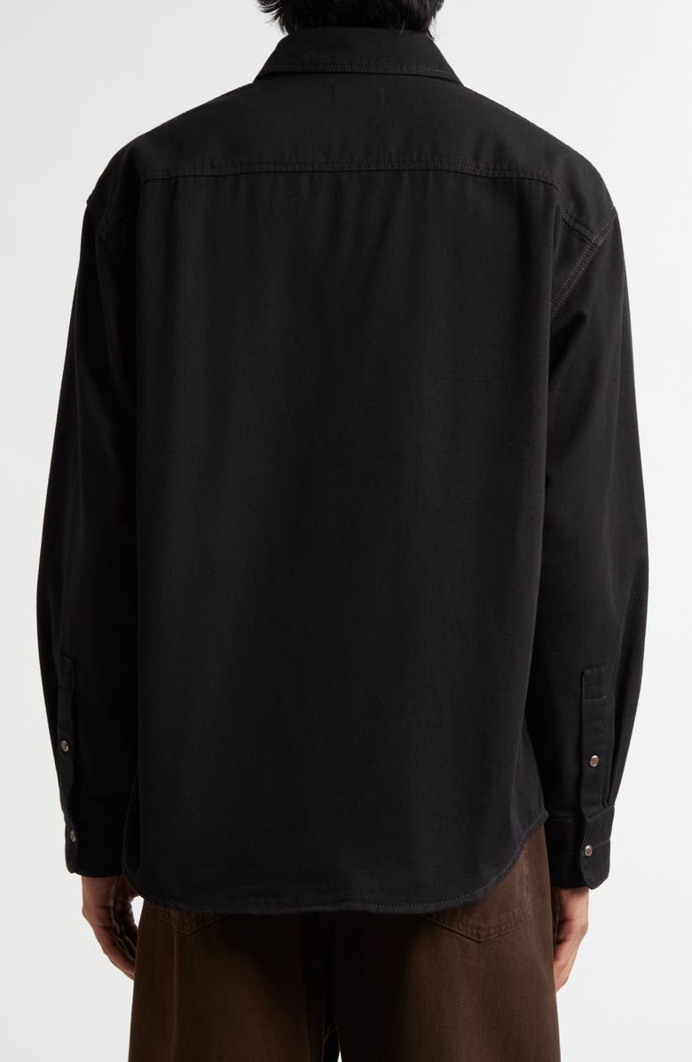Lemaire Denim Snap-Up Shirt, Alternate, color, Black Bk999