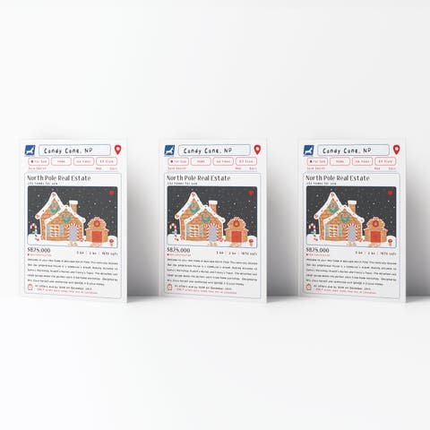 Winter/Holiday Greeting Cards "North Pole Real Estate"