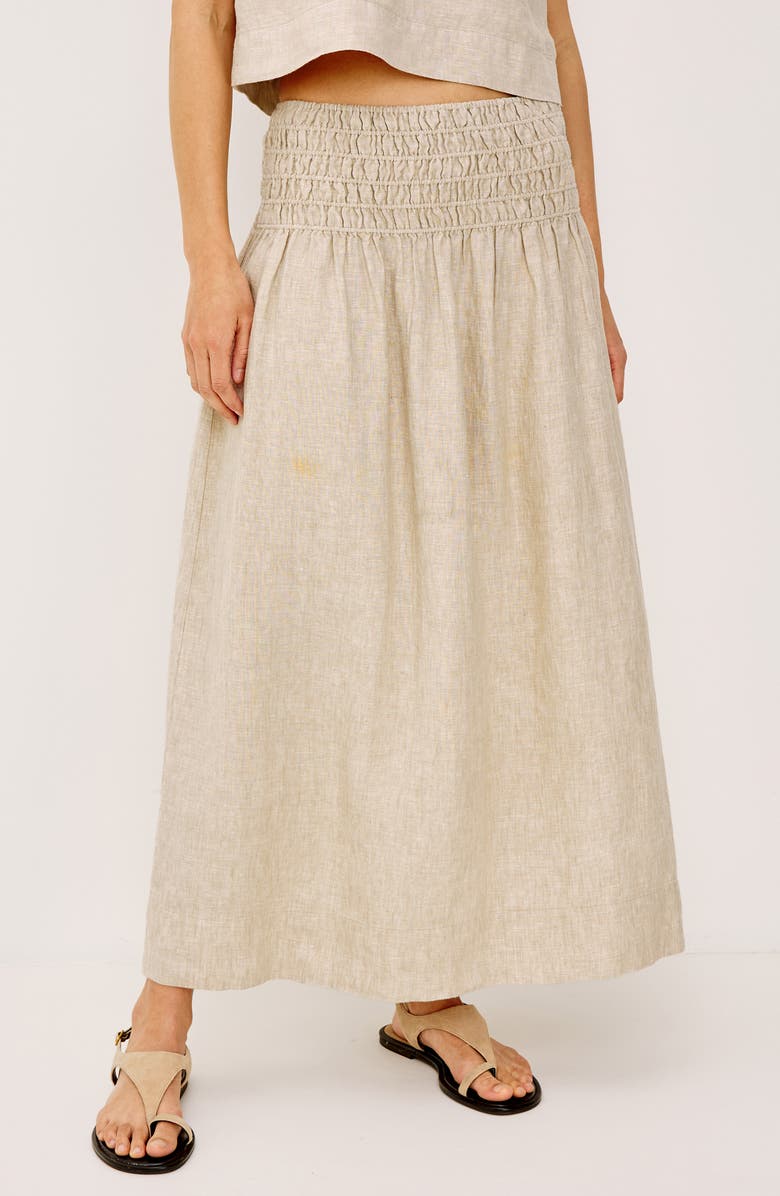 Rails Alessa Smock Waist Linen Maxi Skirt, Alternate, color, 