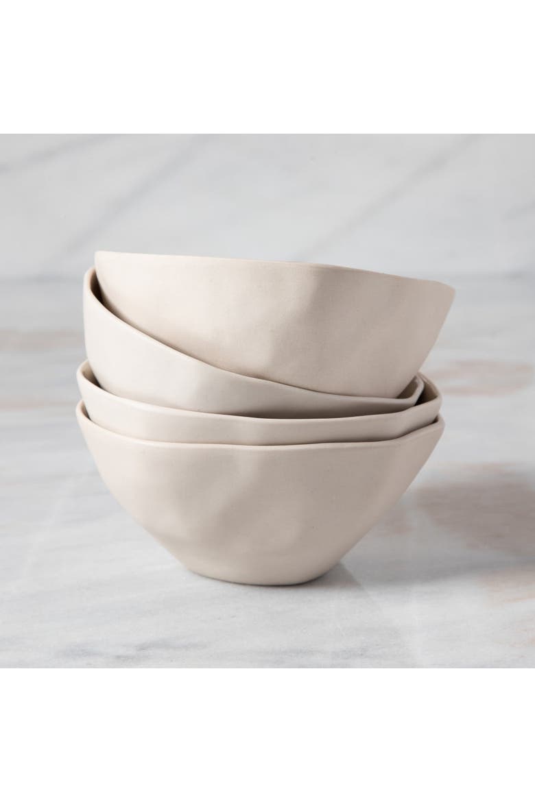 Tam Stoneware Dessert Bowl - Set of 4, Alternate, color, Pearl