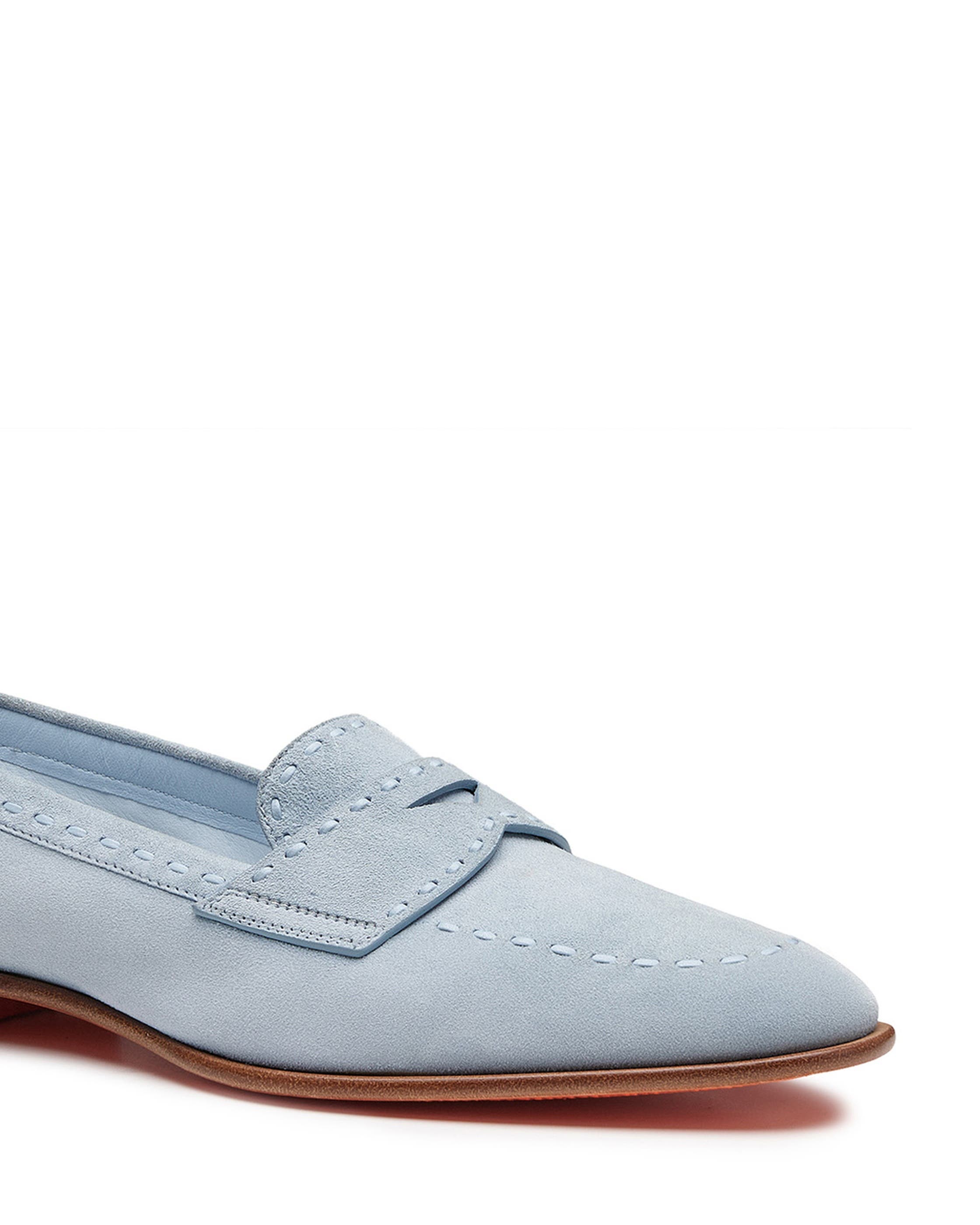 Women's Suede Penny Loafer, Alternate, color, Blue