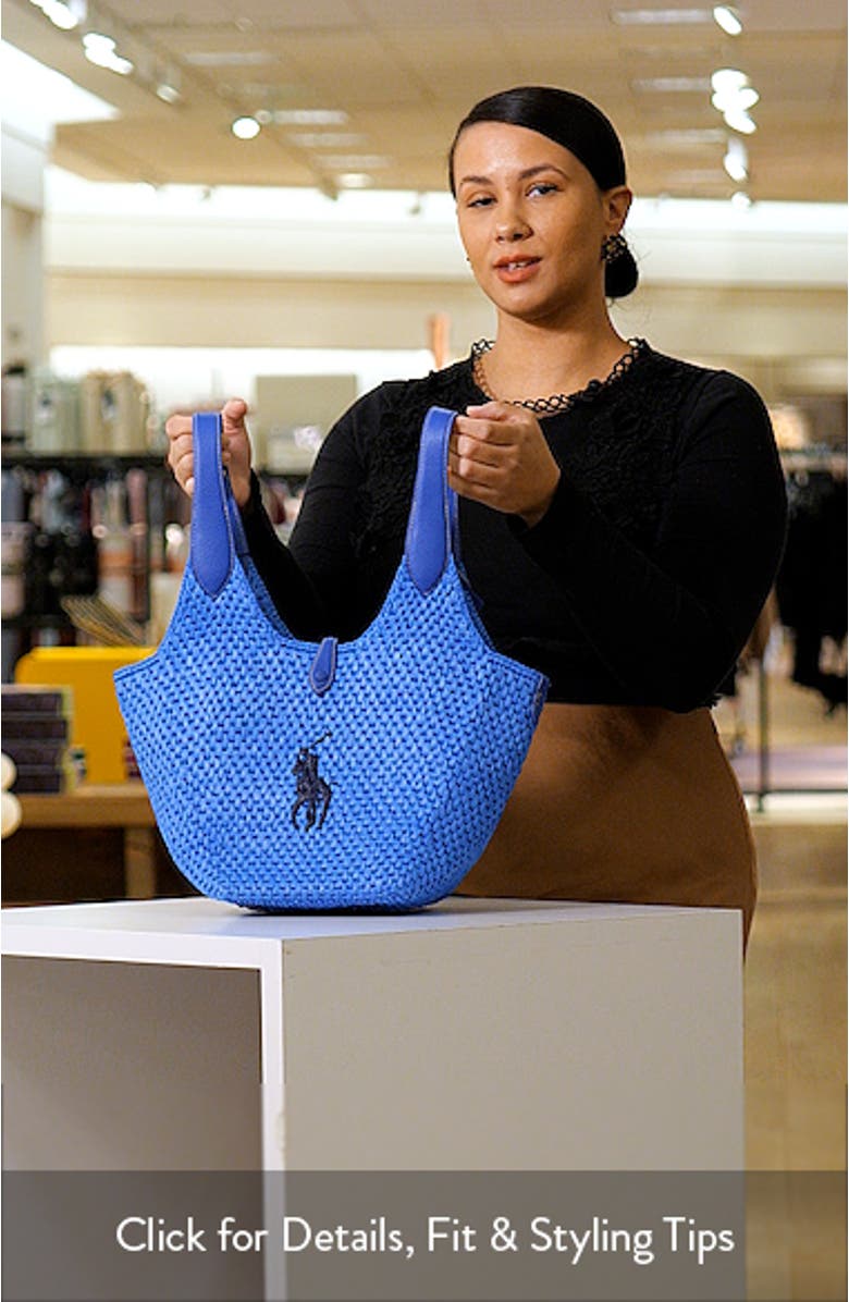 Raffia & Leather Medium Tote, sales video thumbnail