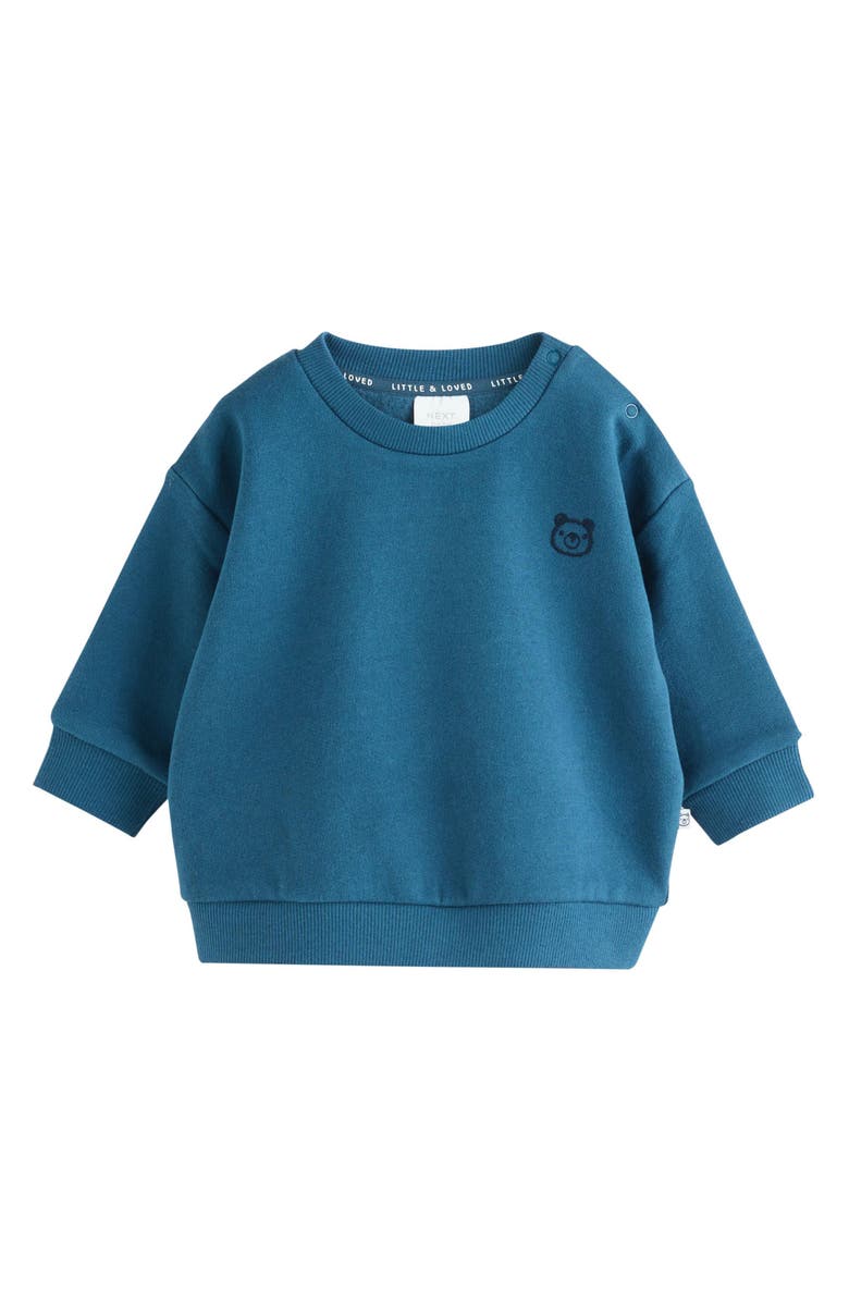 NEXT Bear Sweatshirt & Pants Set, Alternate, color, Blue