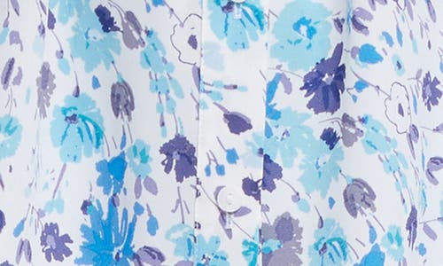 Nydj Floral Print Pleated Peasant Top In Jimena Garden