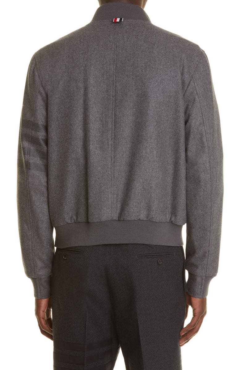 Thom Browne 4-Bar Wool & Cashmere Bomber Jacket, Alternate, color,