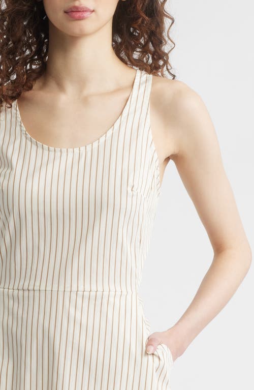 Wyeth Striped Sleeveless Sundress With Pockets In Cream/copper