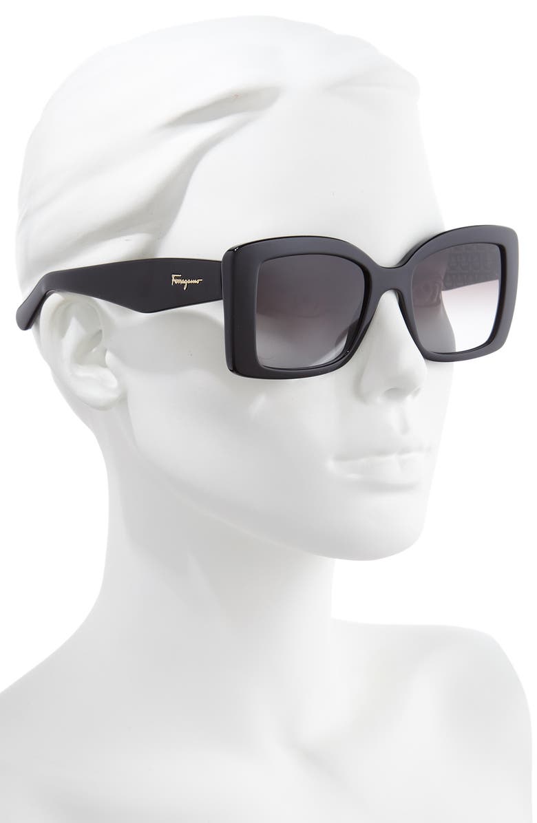 FERRAGAMO Salvatore Ferragamo Classic 54mm Gradient Rectangular Sunglasses, Alternate, color,