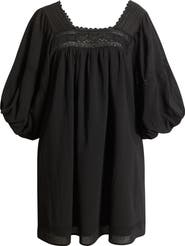 FRNCH Lorelei Puff Sleeve Cotton Shift Dress