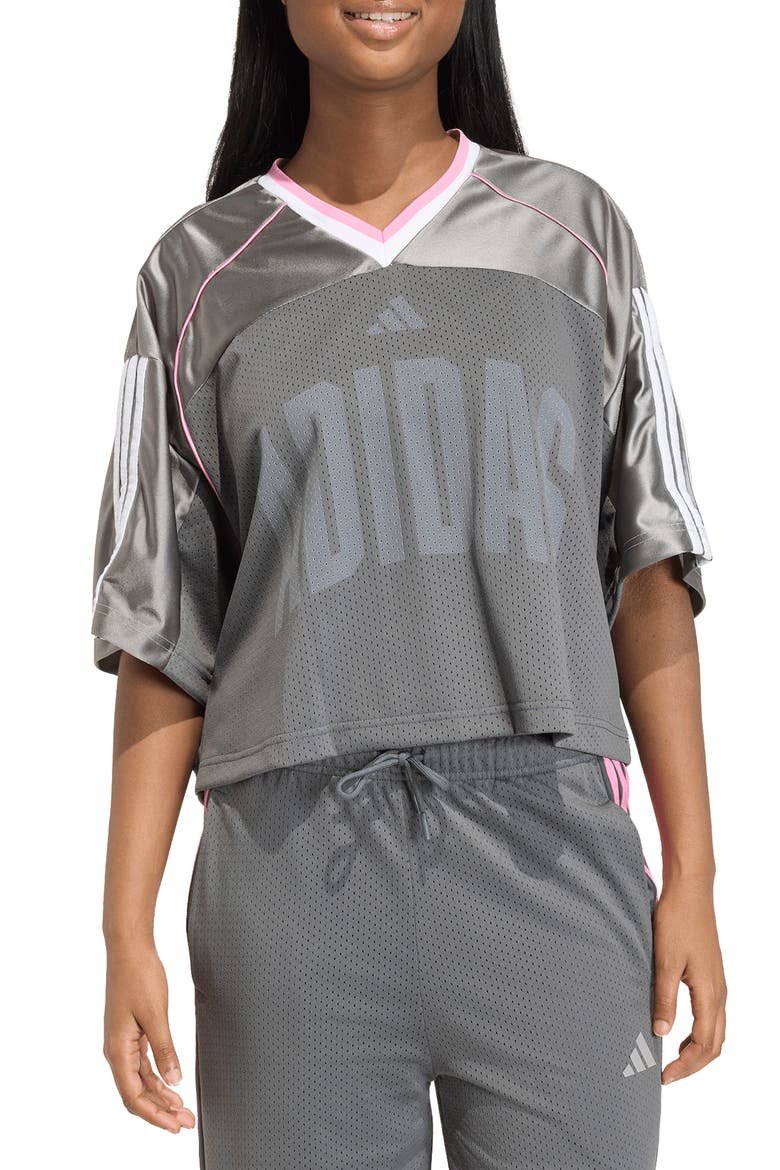 Stadium Graphic Mesh T-Shirt, Main, color, GREY SIX/ ST TROPIC BLOOM
