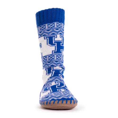 Muk Luks Gameday Slipper Socks In Blue