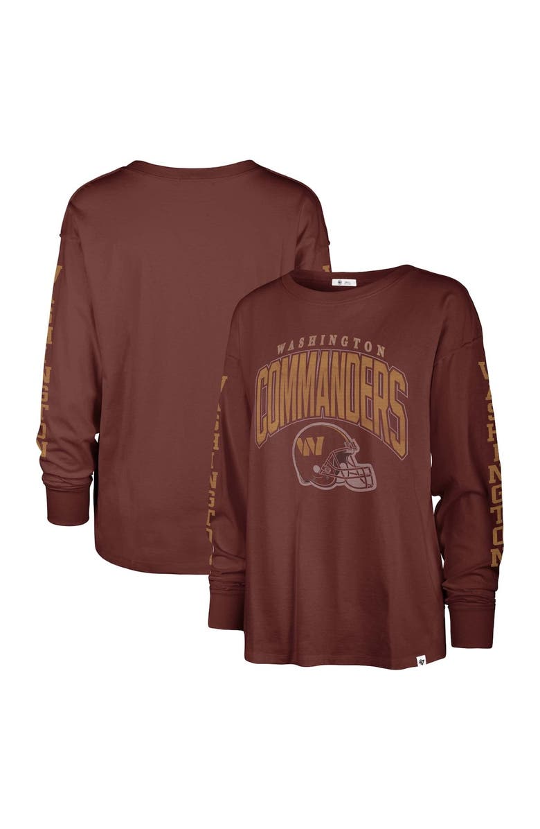'47 Women's '47 Burgundy Washington Commanders Tom Cat Lightweight Long Sleeve T-Shirt, Main, color,