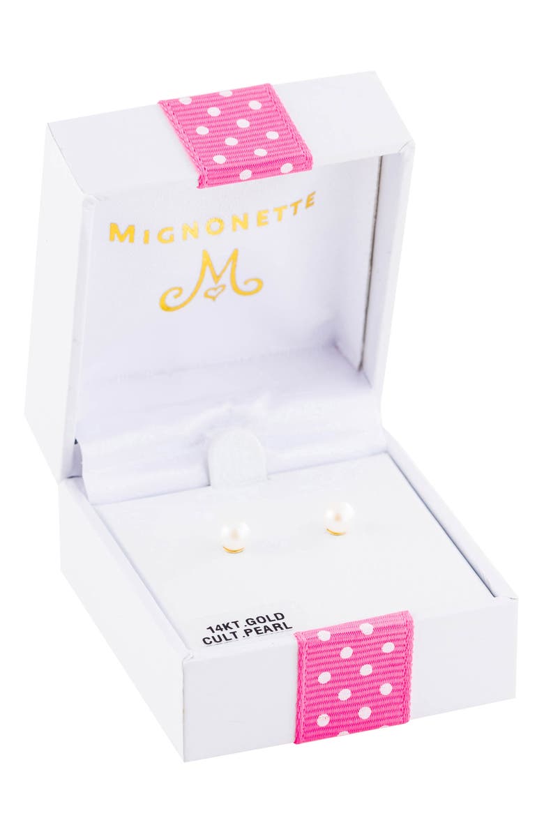 Mignonette 14k Gold & Pearl Earrings, Alternate, color, Gold