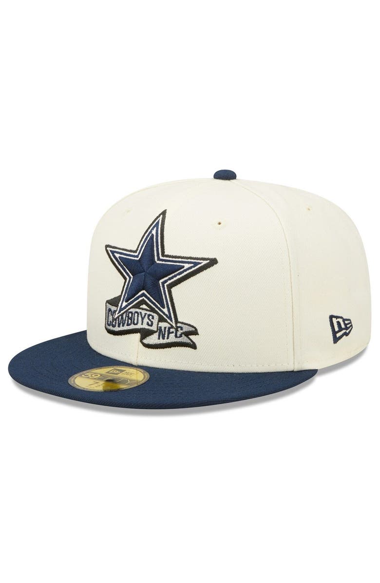 New Era Men's New Era Cream/Navy Dallas Cowboys 2022 Sideline 59FIFTY Fitted Hat, Alternate, color, Cream