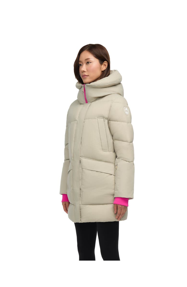 Pajar Heirani Mid-Length Quilted Parka Puffer with Oversized Hood, Alternate, color, Grey Buff