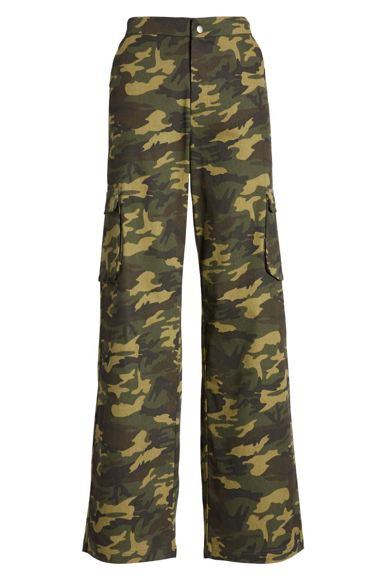 Keegan High Waist Straight Leg Pants, Alternate, color, GREEN CAMO