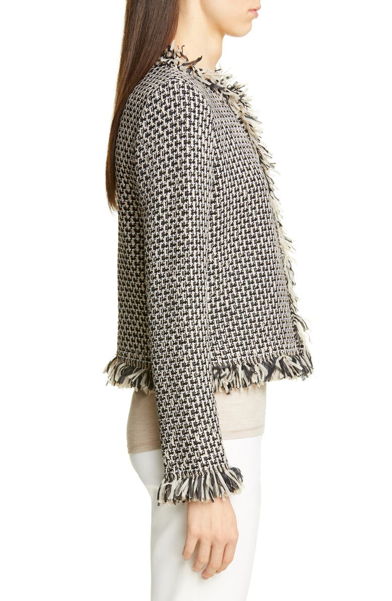 St. John Collection Artisanal Basket Inlay Jacquard Knit Jacket, Alternate, color,