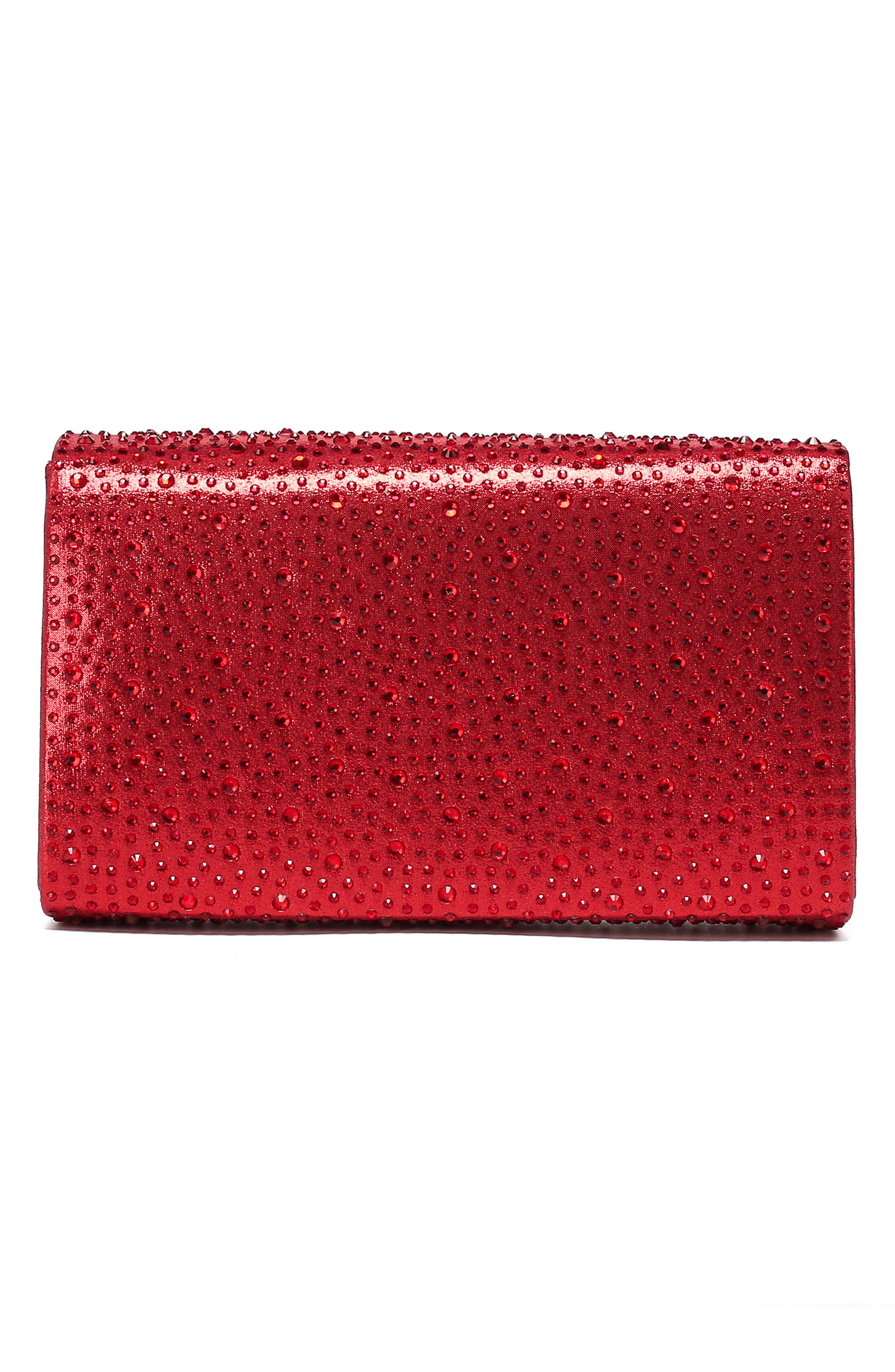 Rhinestone Envelope Clutch, Alternate, color, RED