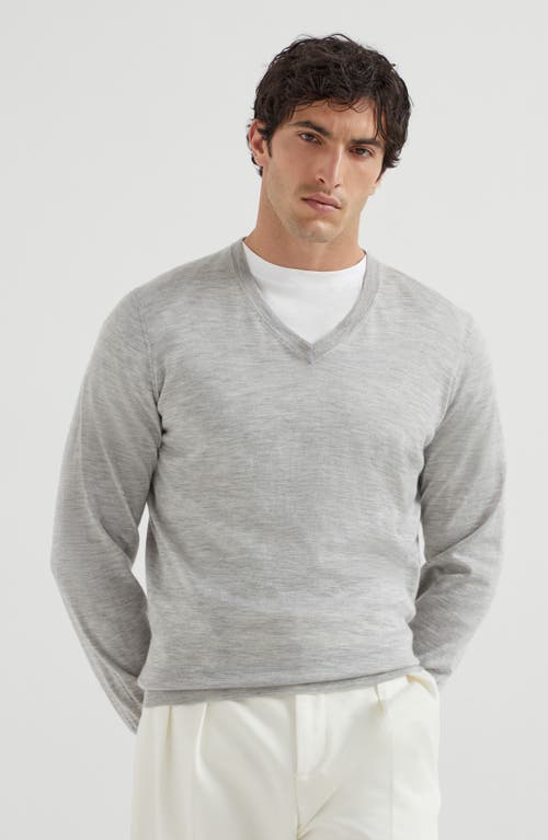 Brunello Cucinelli Cashmere And Silk Sweater In Gray