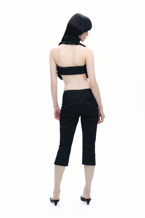 NOCTURNE NOCTURNE RUFFLE DETAILED CROP TOP