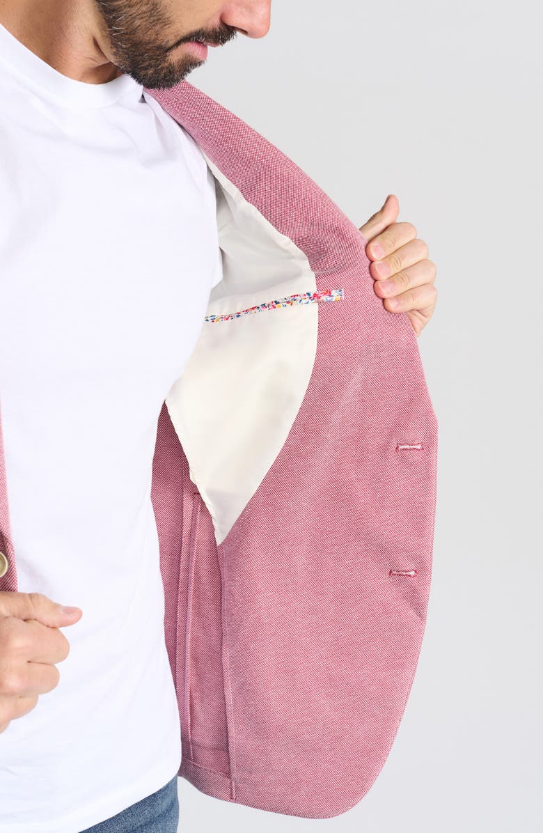 SAVILE ROW CO Notch Lapel Knit Blazer, Alternate, color, Red