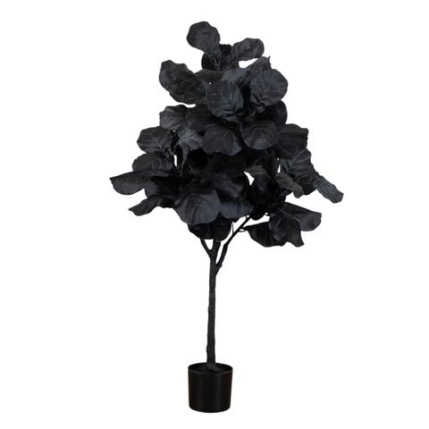 4-ft Artificial Halloween Black Fiddle Leaf Tree