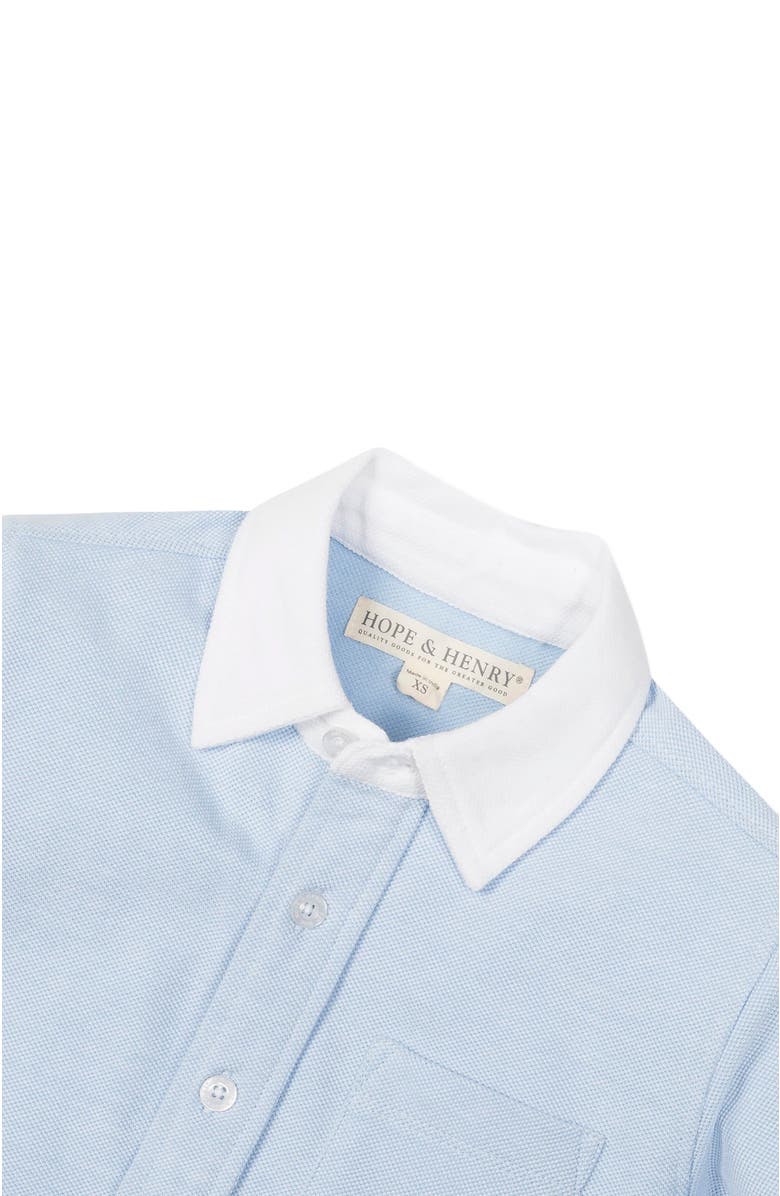 Hope & Henry Boys' Organic Pique Button Down Shirt, Kids, Alternate, color,