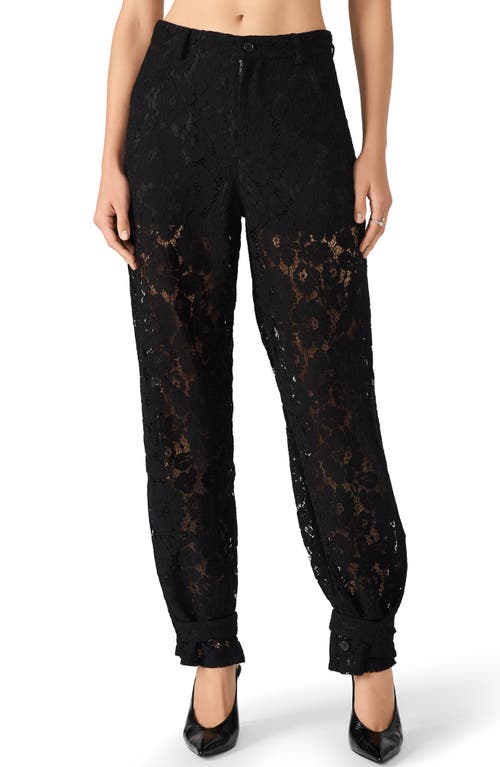 Steve Madden Tre Guipure Lace Pants In Black