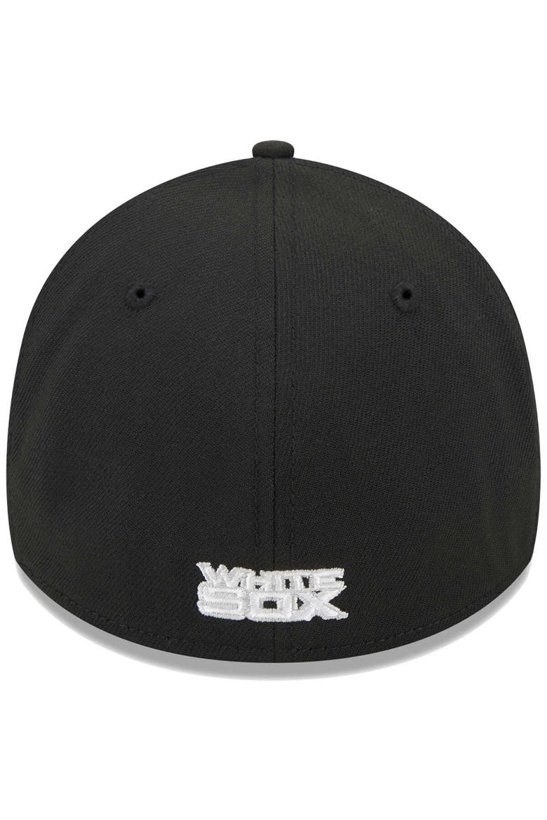 Men's New Era Black Chicago White Sox Logo 39THIRTY Flex Hat, Alternate, color, Black