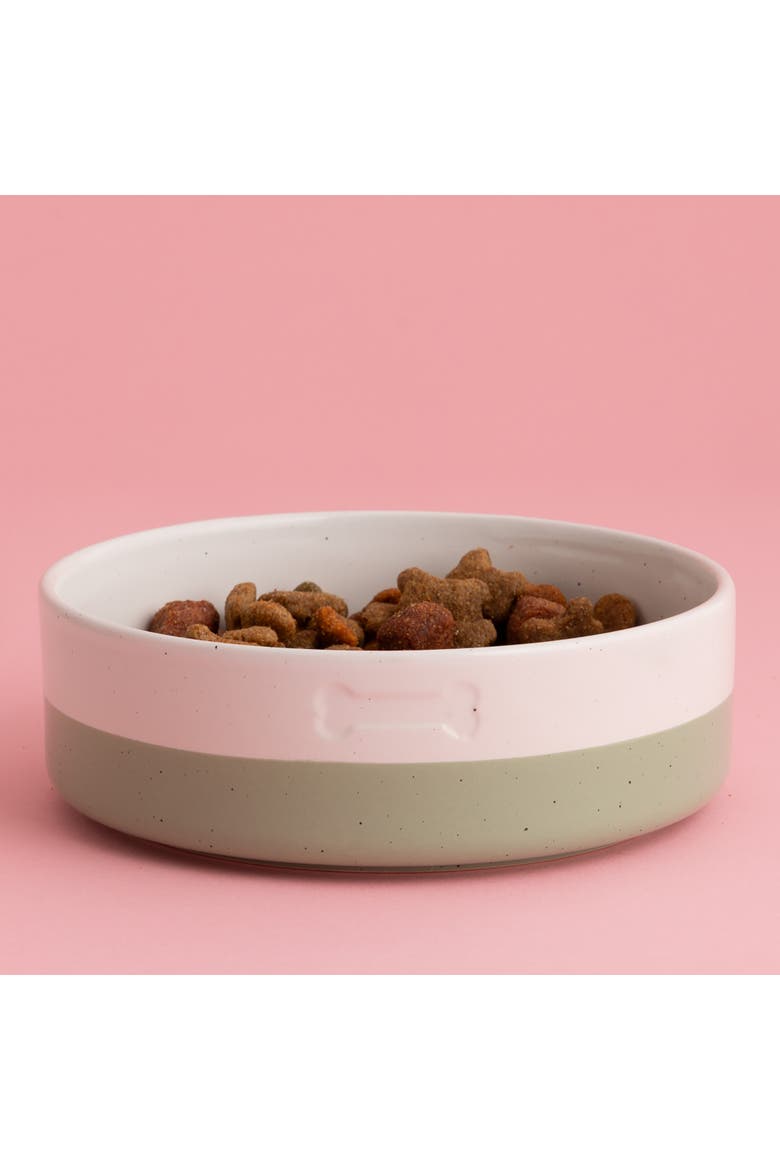 Speckle Dip Dog Bowl, 7 Inch, 28.7oz, Green, Cream, Alternate, color, Multicolored