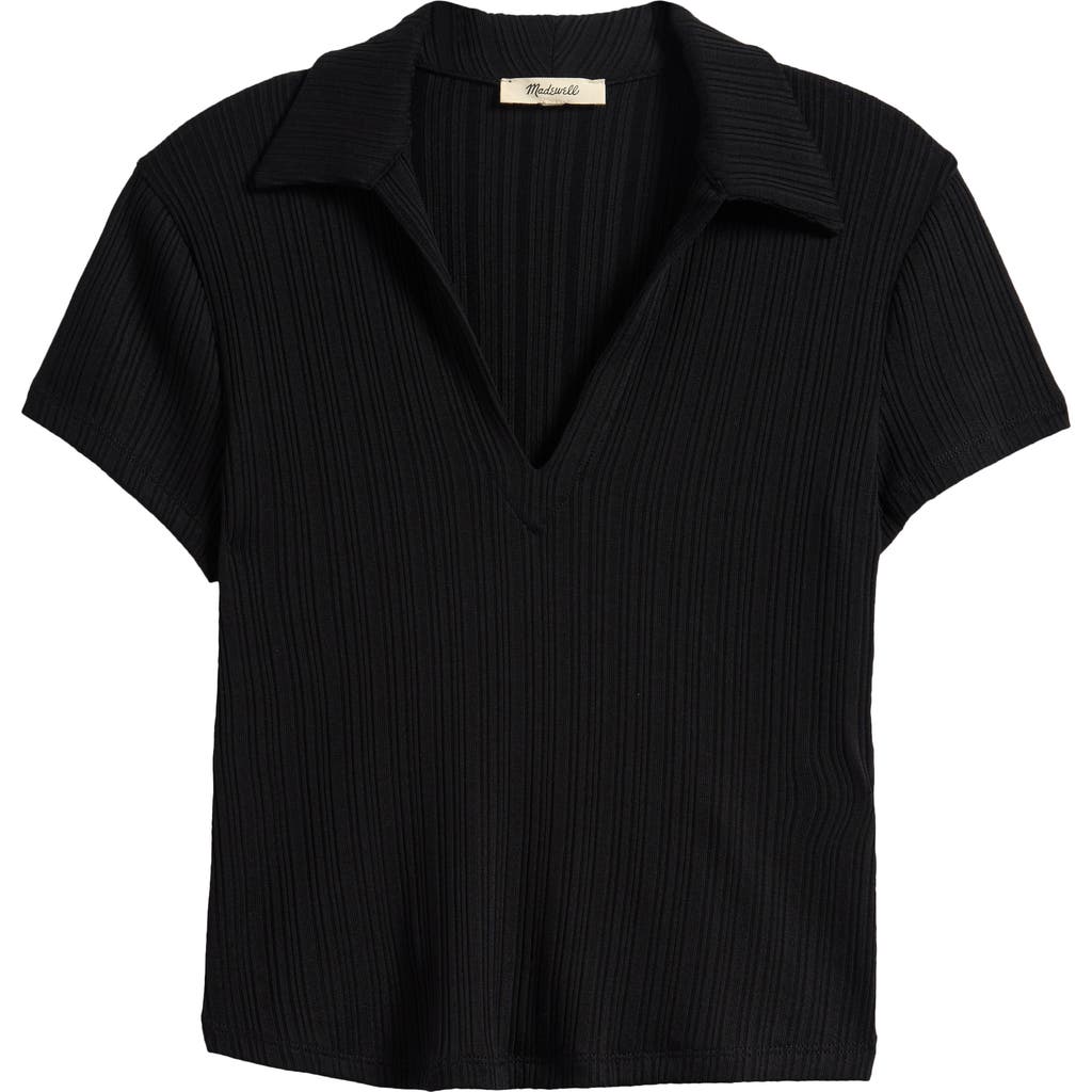 Madewell V-neck Rib Polo Top