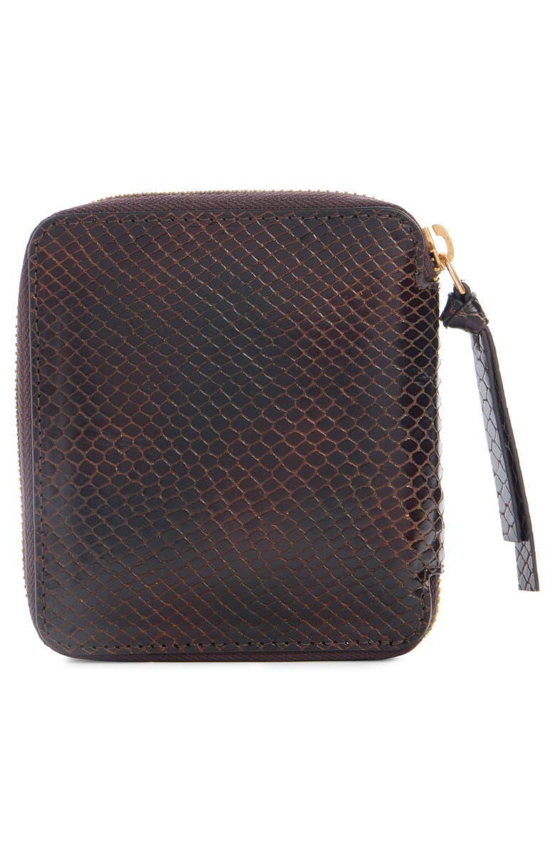 Dries Van Noten W.L. Snake Print Leather Card Case, Alternate, color, Dark Brown 704