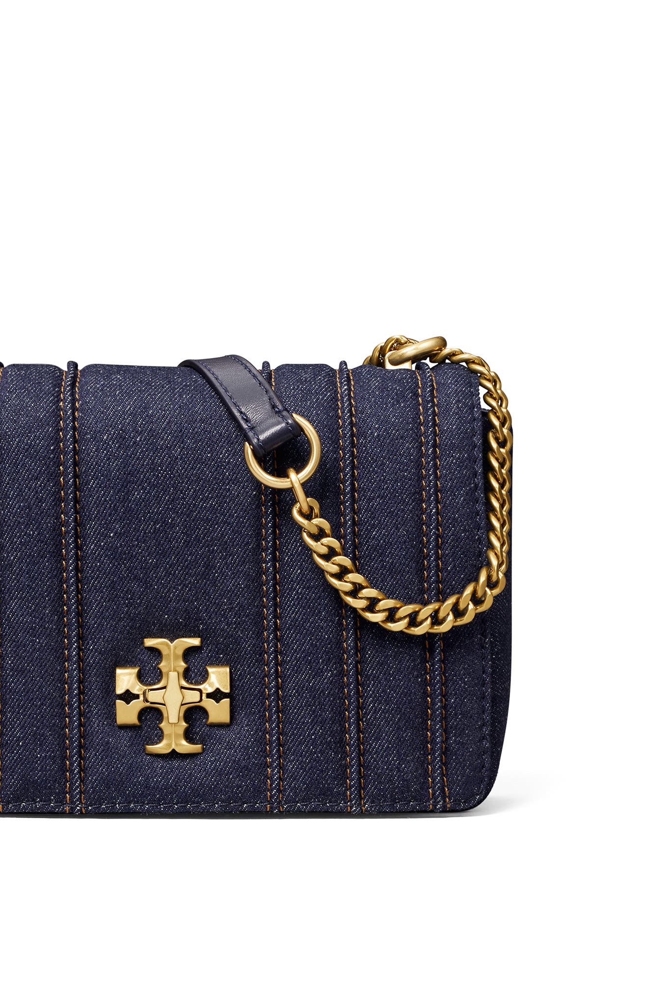 Tory Burch Kira Denim Shoulder Bag, Alternate, color, 