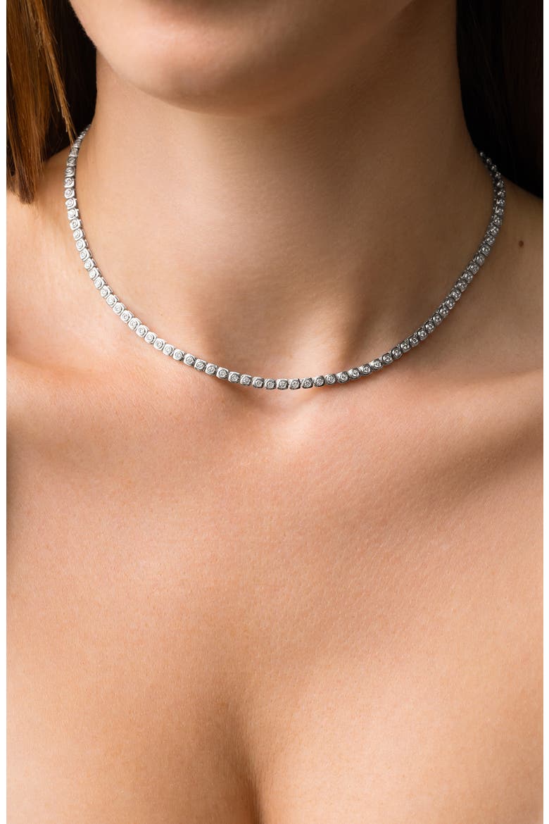 Monaco Diamond Tennis Necklace, Alternate, color, 18K WHITE GOLD
