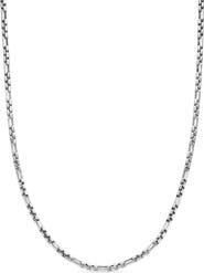 David Yurman Men's Open Station Box Chain Necklace in Sterling Silver, 3mm