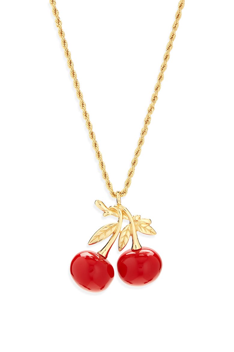 Cherry Pendant Necklace, Main, color, GOLD
