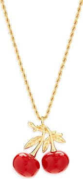 Kenneth Jay Lane Cherry Pendant Necklace