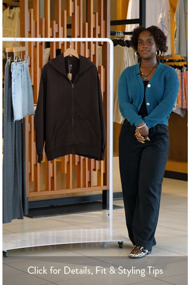 Boxy Zip-Up Fleece Hoodie video
