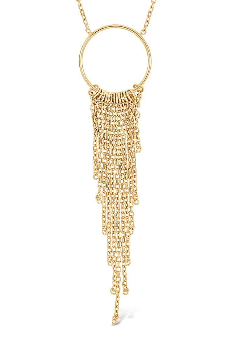 14K Gold Circle Fringe Drop Necklace (Online Trunk Show), Alternate, color, 14K YELLOW GOLD