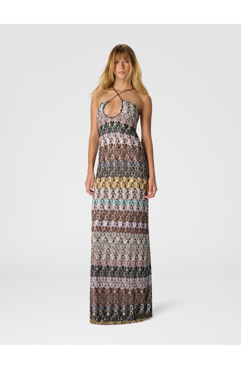 Missoni Long Dress With Embroidered Lace, Alternate, color, Multicoloured