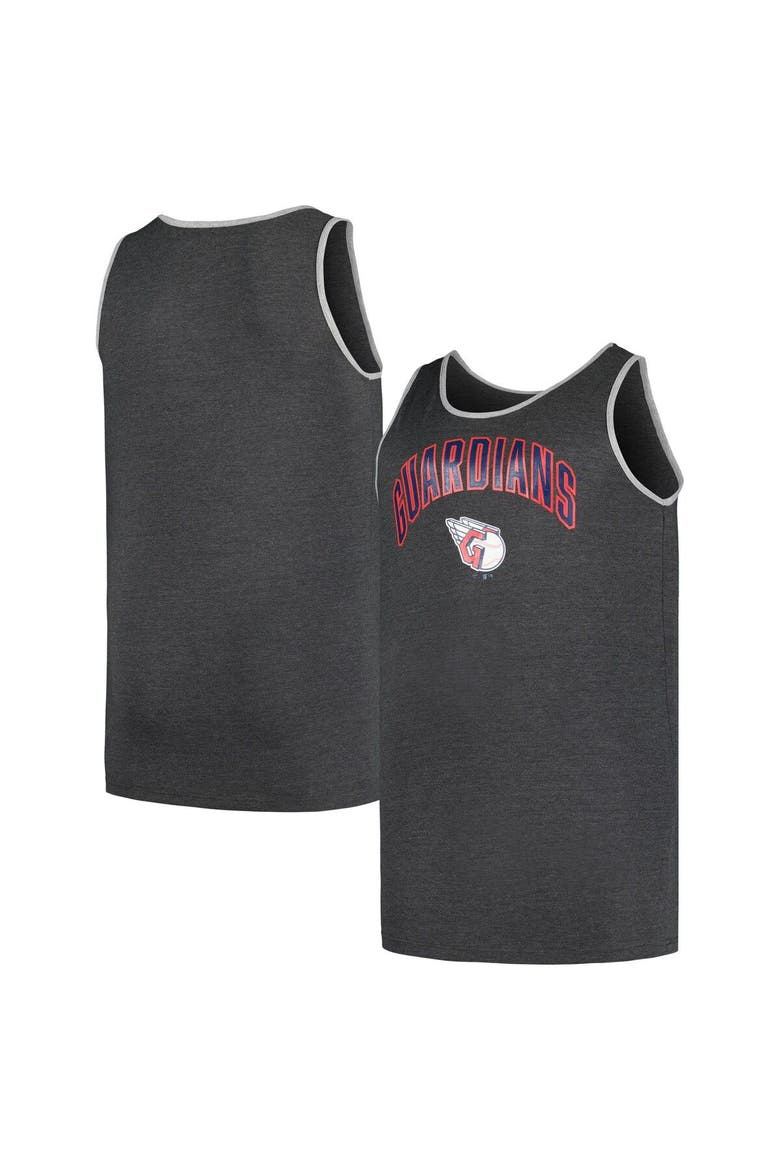 Men's Profile Heather Charcoal Cleveland Guardians Big & Tall Arch Over Logo Tank Top, Main, color, Heather Charcoal