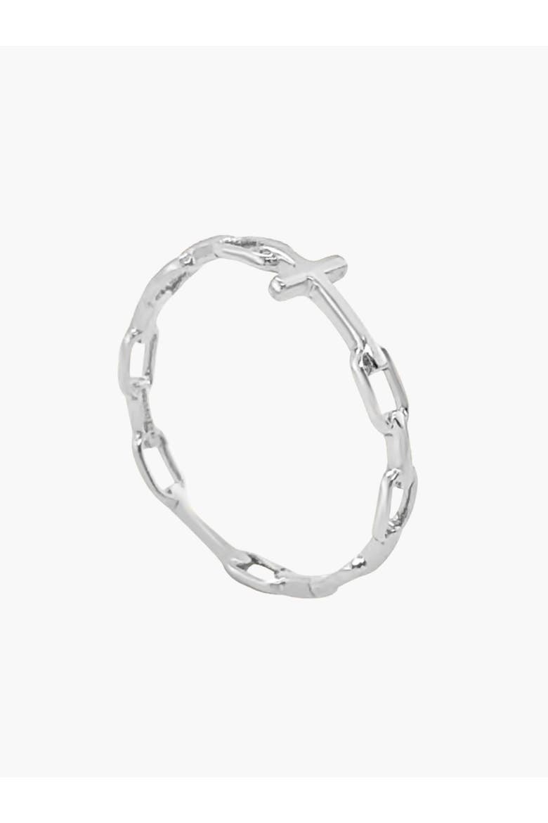 Chain Breaker Cross Ring, Alternate, color, Sterling Silver